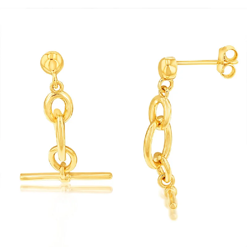 Earrings & Earrings for artisan designs-9ct Yellow Gold Fancy Links Drop Earrings