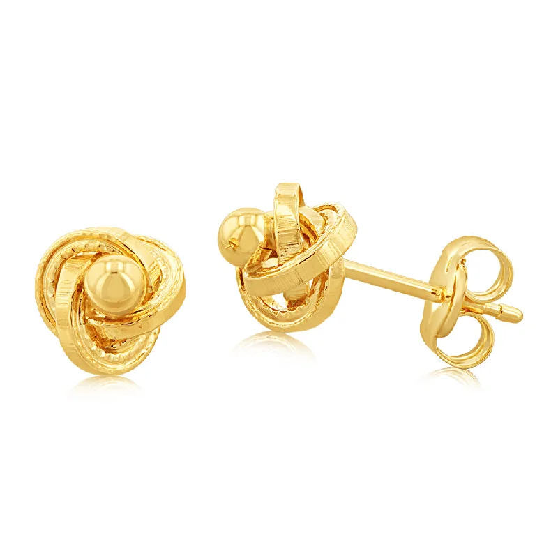 Earrings & Earrings for crystal sparkle-9ct Yellow Gold Knot & Ball 2.5mm Stud Earrings