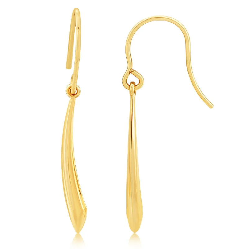 Earrings & Earrings for festival wear-9ct Yellow Gold Light Conical Drop Earrings