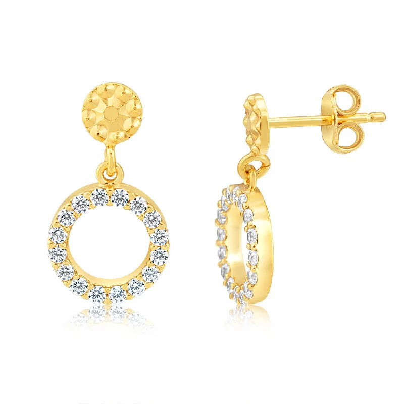 Earrings & Earrings for layered looks-9ct Yellow Gold Silverfilled Circle Of Life Earrings