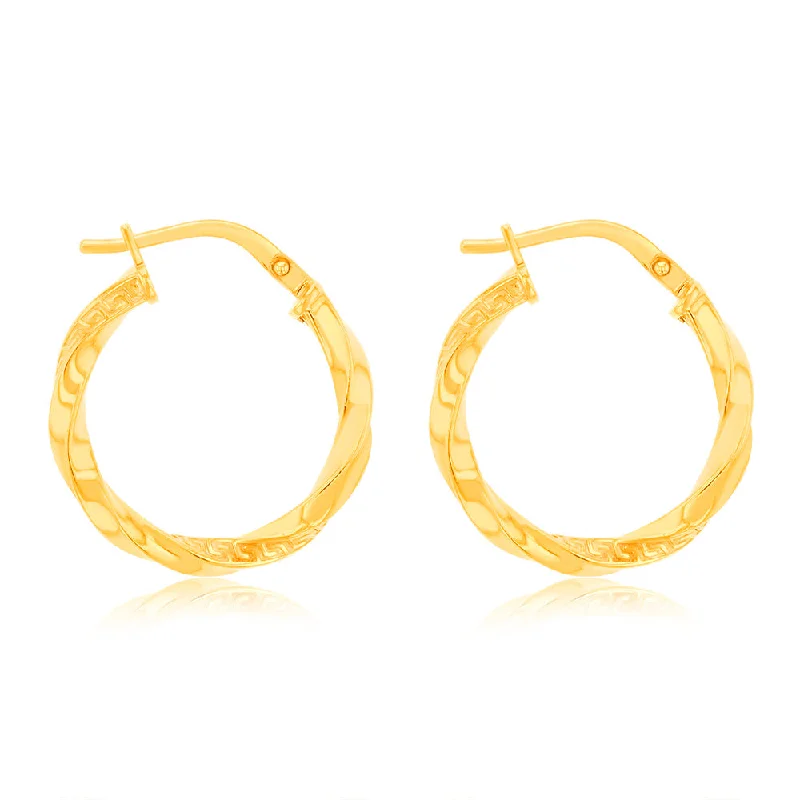 Earrings & Earrings for brass styles-9ct Yellow Gold Silverfilled Earrings