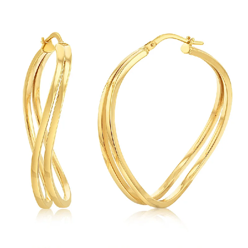 Earrings & Earrings for bridal sets-9ct Yellow Gold Silverfilled Earrings