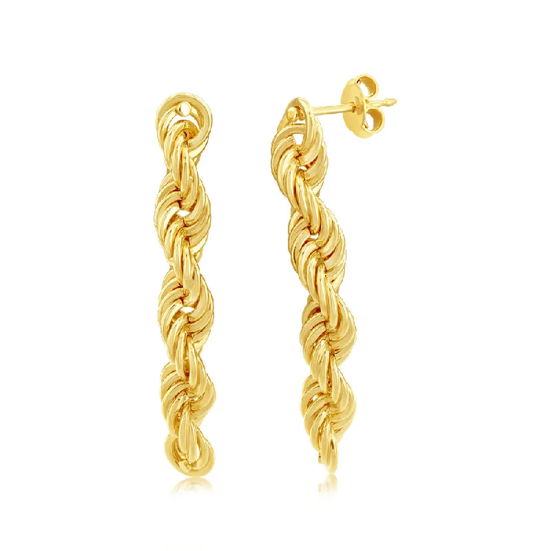 Earrings & Earrings for matte finish-9ct Yellow Gold Silverfilled Knotted Drop Earrings