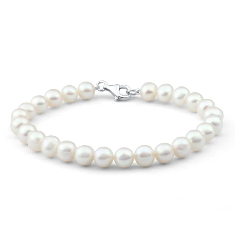 Cream Freshwater Pearl 19cm Bracelet with Sterling Silver Clasp