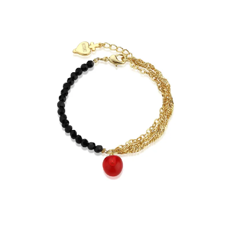 Disney Gold Plated Stainless Steel Evil Queen Poison Apple 19cm Bracelet