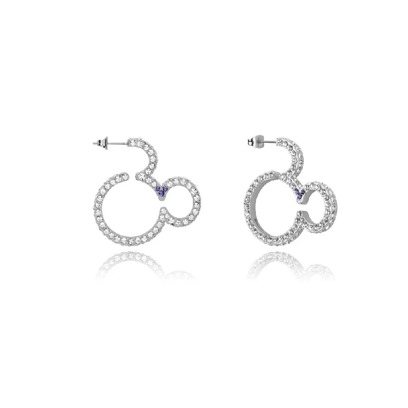 Earrings & Earrings with clip-on options-Disney Mickey Mouse Crystal Hoop Earrings