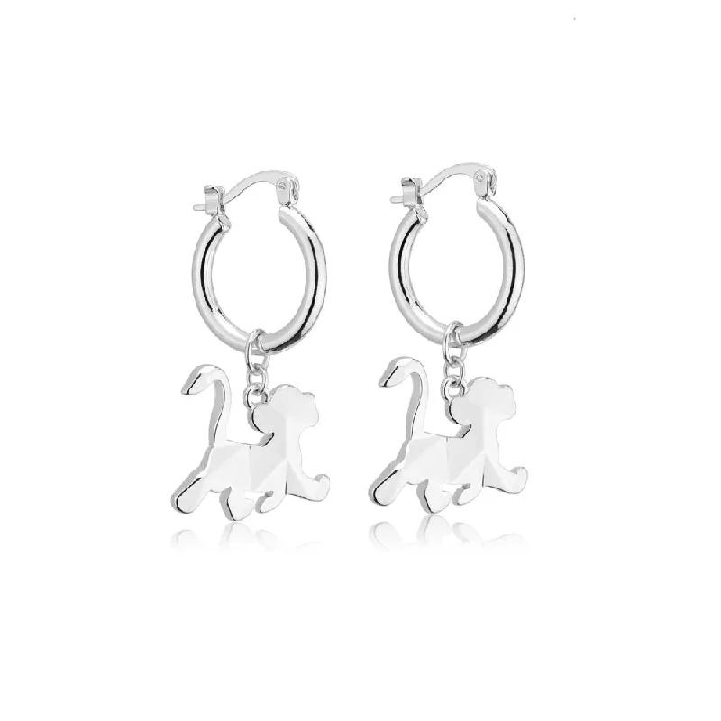 Earrings & Earrings for seniors elegance-Disney Simba Hoop Earrings