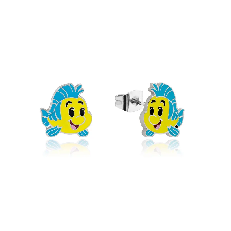 Earrings & Earrings for bold statements-Disney Stainless Steel Flounder Stud Earrings