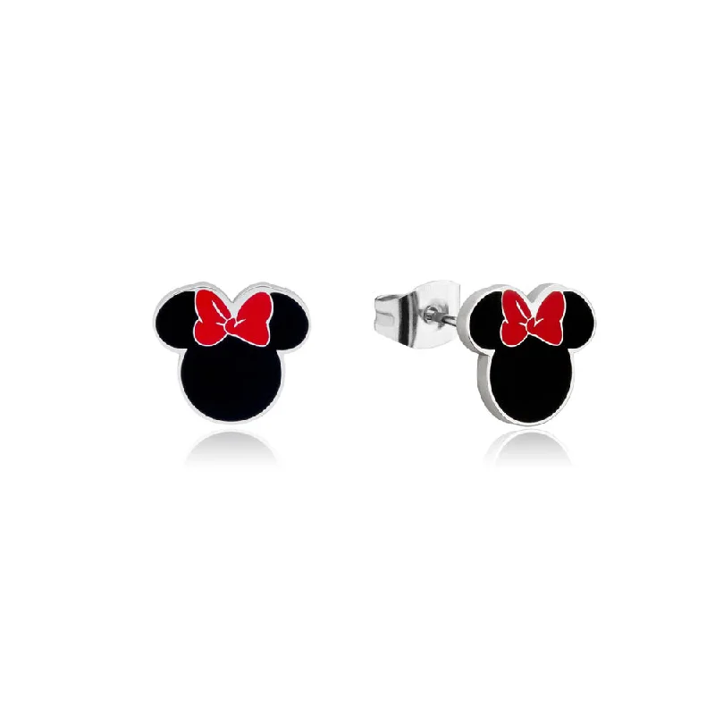 Earrings & Earrings with stud simplicity-Disney Stainless Steel Minnie Silhouette Stud Earrings