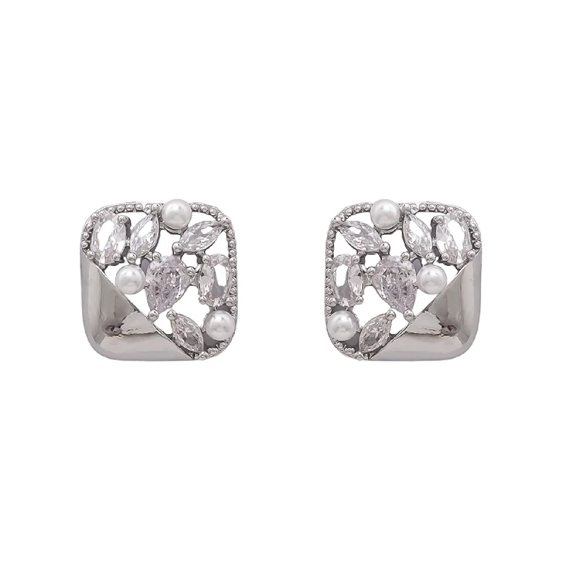 Earrings & Earrings with silver finish-Earrings- J0602216