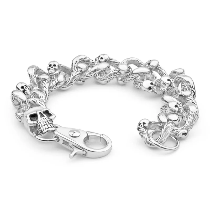 Forte Stainless SteelSkull Links Fancy Bracelet