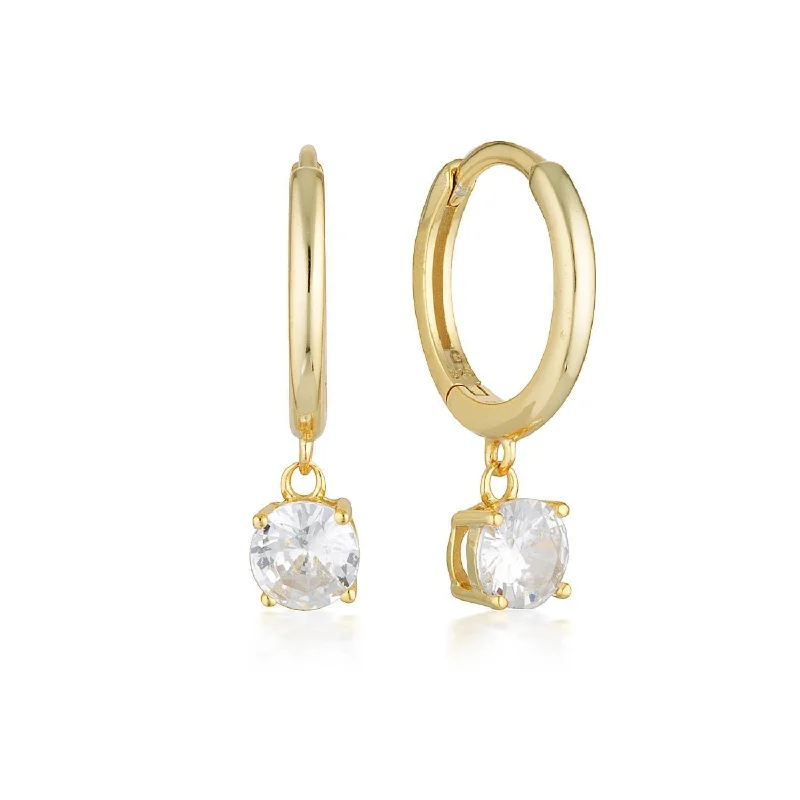 Earrings & Earrings with magnetic backs-Georgini Gold Plated Sterling Silver Bria Hoop Earrings