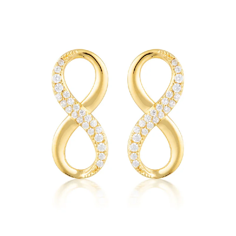 Earrings & Earrings for crystal sparkle-Georgini Gold Plated Sterling SilverZirconia Forever Infinity Earrings