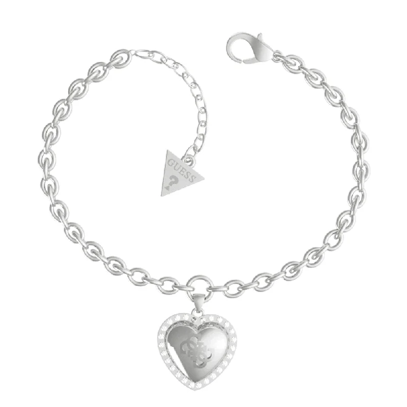 Guess Stainless Steel 15mm Central Heart Bracelet