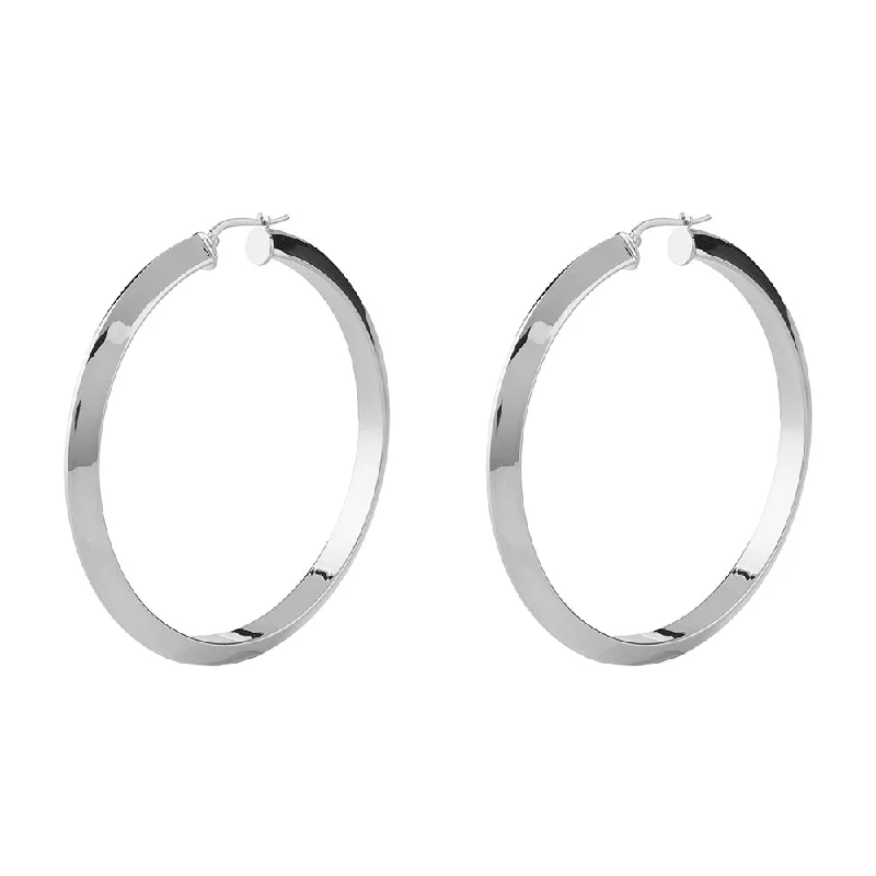 Earrings & Earrings for vintage charm-Guess Stainless Steel 60mm Triangle Superlight Hoop Earrings