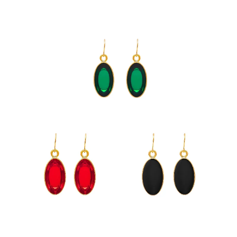 Earrings & Earrings with birthstone gems-Pack Of Three Earrings O10022