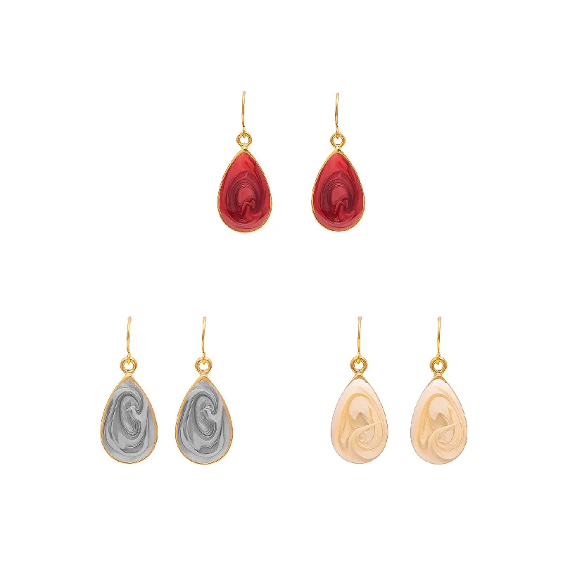 Earrings & Earrings with gemstone drops-Pack Of Three Earrings O10040