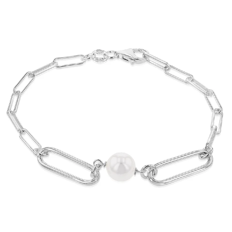 Sterling Silver Ball & Large Links 19cm Bracelet