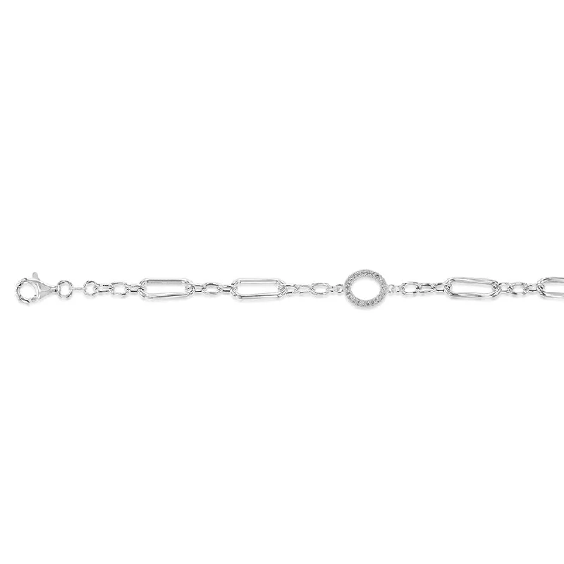 Sterling Silver Circle Of Life Fancy 19cm Bracelet