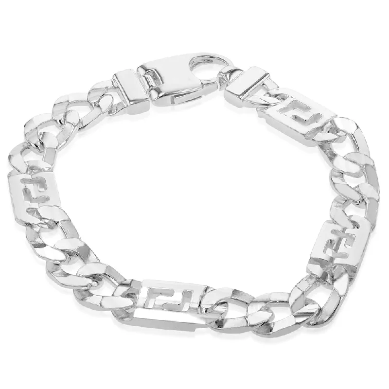 Sterling Silver Fancy Curb 21cm Bracelet