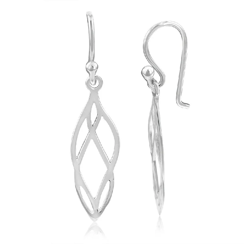 Earrings & Earrings for lightweight comfort-Sterling Silver Fancy Pattern Drop Earrings