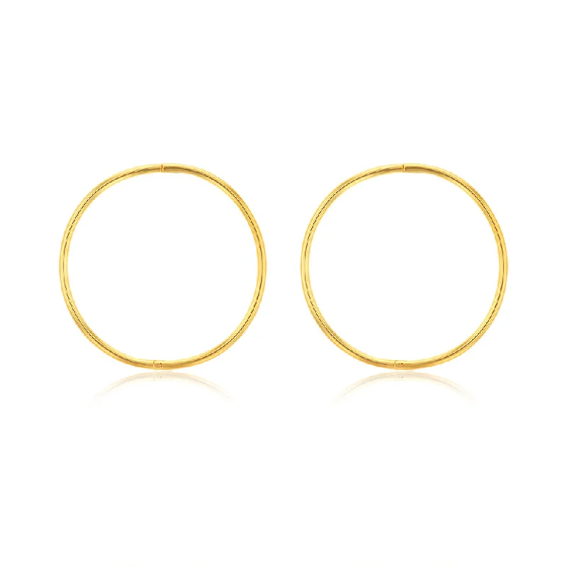 Earrings & Earrings for star motifs-Sterling Silver Gold Plated Plain 25mm Sleeper Earrings