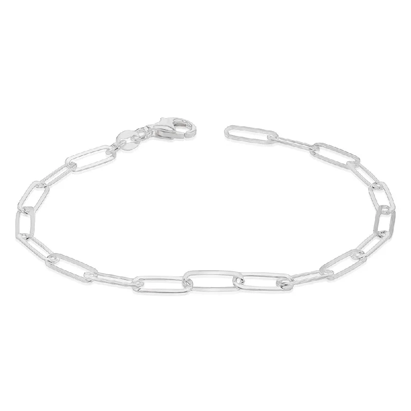 Sterling Silver Paperclip 19cm Bracelet