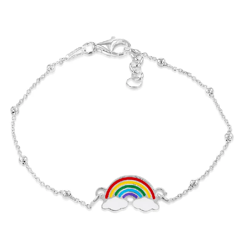 Sterling Silver Rainbow 17cm Kids Bracelet