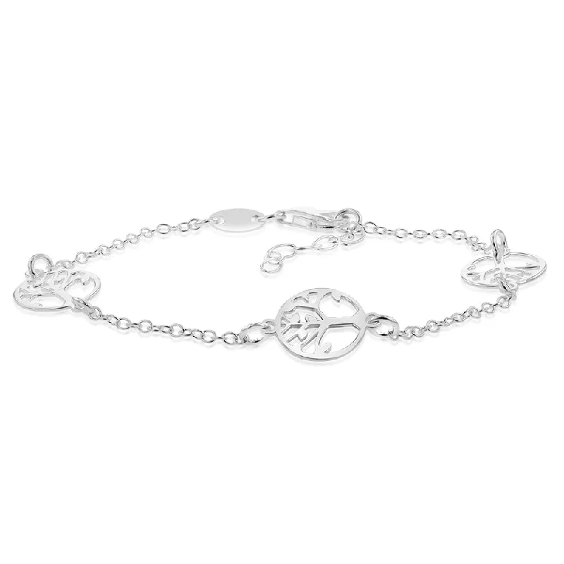 Sterling Silver Tree Of Life 18cm Bracelet