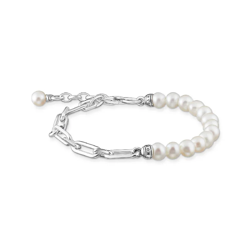 Thomas Sabo Heritage Sterling Silver Pearl on 16-19cm Bracelet