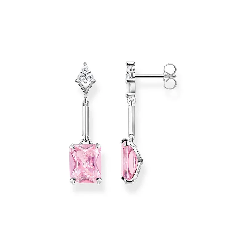 Earrings & Earrings with sapphire shine-Thomas Sabo Sterling Silver Heritage Pink Cubic Zirconia Drop Earrings