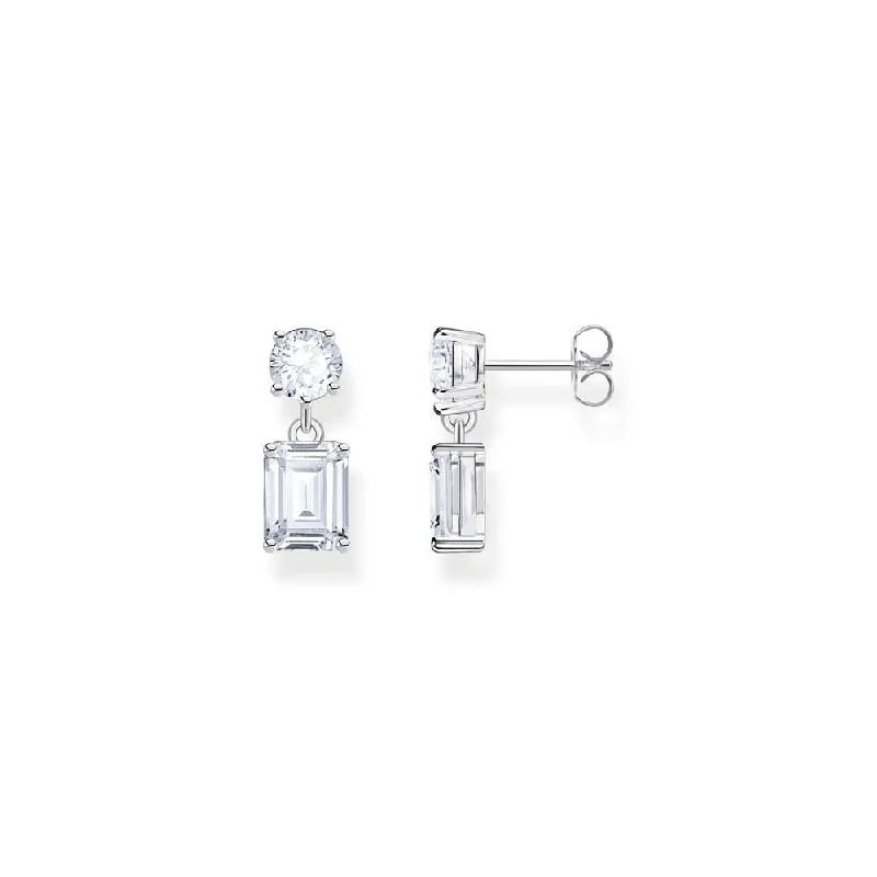 Earrings & Earrings for ruby richness-Thomas Sabo Sterling Silver Heritage White CZ Drop Earrings