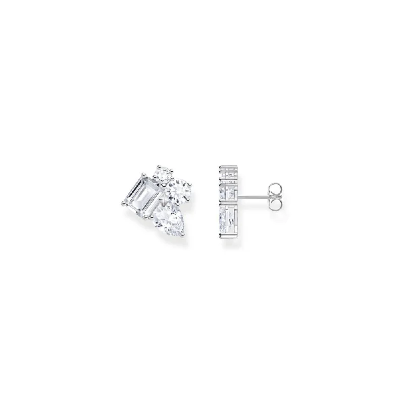 Earrings & Earrings with long drops-Thomas Sabo Sterling Silver Heritage White CZ Stud Earrings