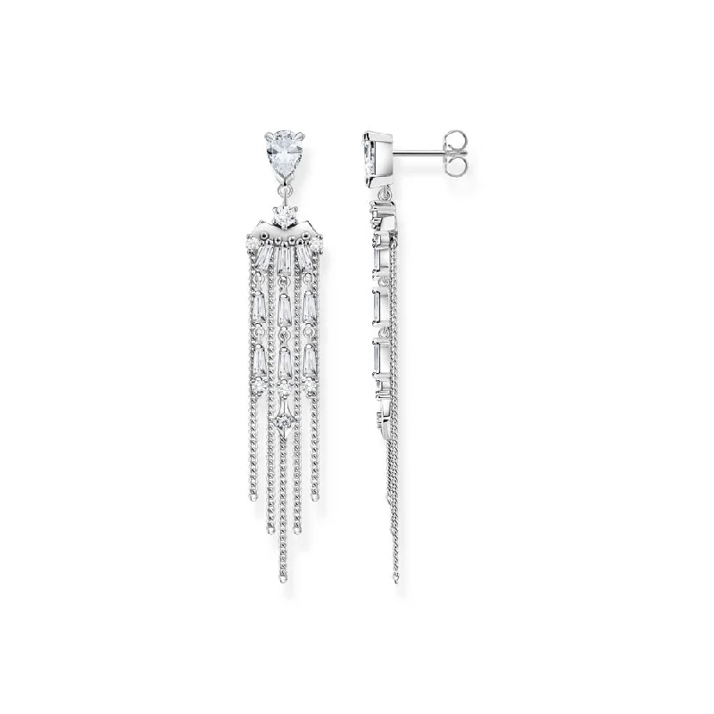 Earrings & Earrings with chandelier flair-Thomas Sabo Sterling Silver Rise And Shine CZ Chandelier Earrings