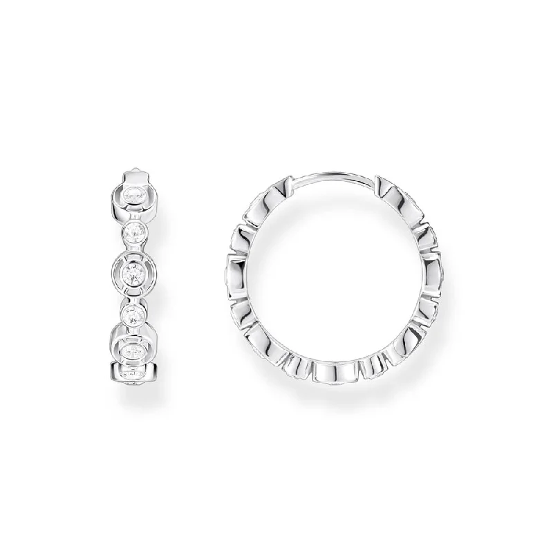 Earrings & Earrings with animal motifs-Thomas Sabo Sterling Silver Sparkling Circles CZ Circles Hoop Earrings