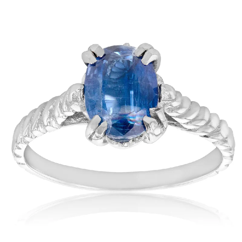 1.00ct Kyanite Solitaire Ring Set in Sterling Silver