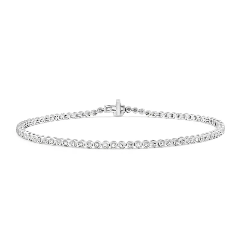 1/4 Carat Charming Fancy Tennis 18cm Bracelet in 9ct White Gold