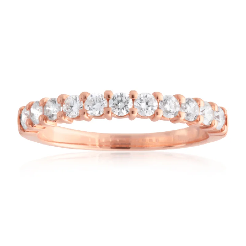 18ct Rose Gold Ring With 1/2 Carats Of Diamonds