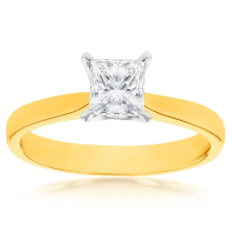 18ct Yellow Gold Solitaire Ring With 1 Carat Certified Diamond