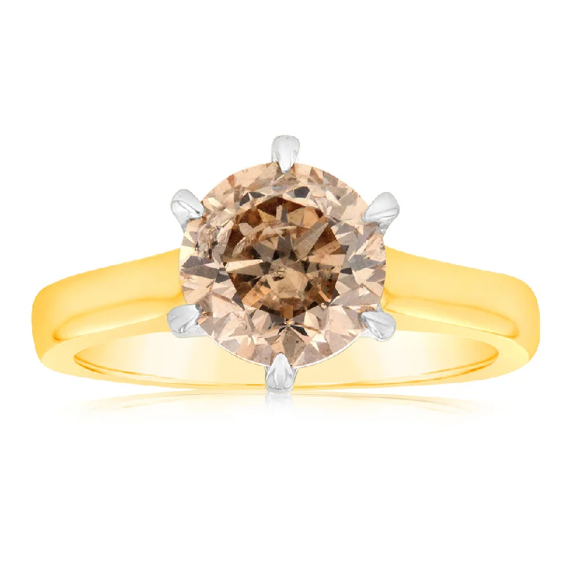 18ct Yellow Gold Solitaire Ring With 3 Carat Diamond