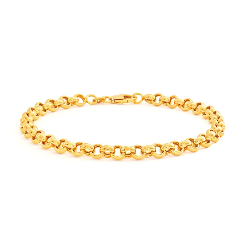 9ct Superb Yellow Gold Silver Filled Belcher Bracelet