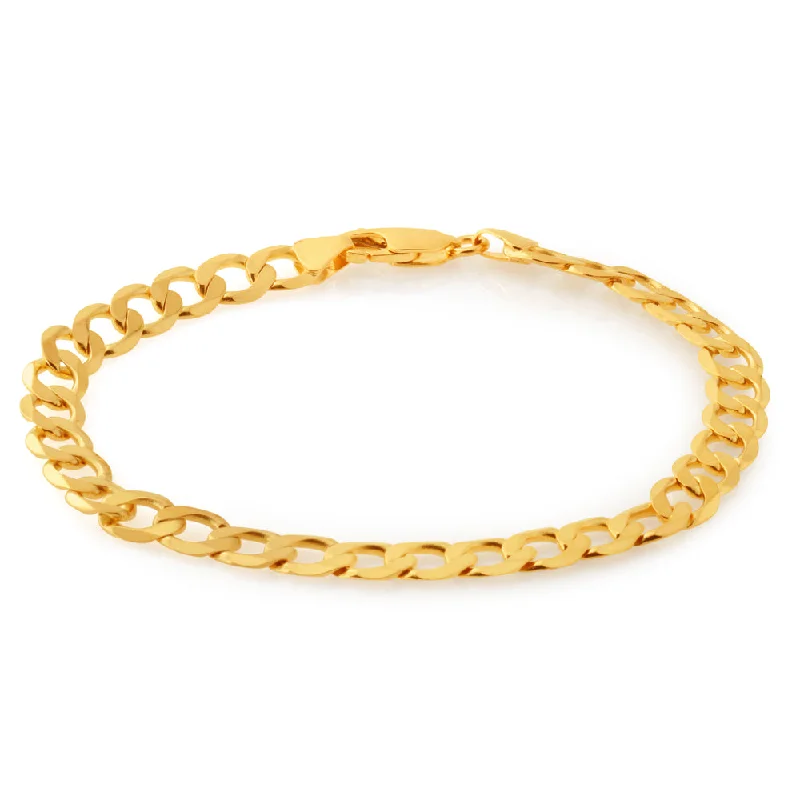 9ct Yellow Gold 21cm Curb Bracelet