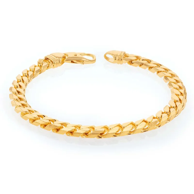 9ct Yellow Gold 250 Gauge Curb 21.6cm Bracelet