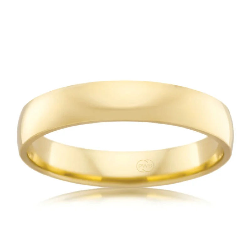 9ct Yellow Gold 4mm Crescent Ring. Size K