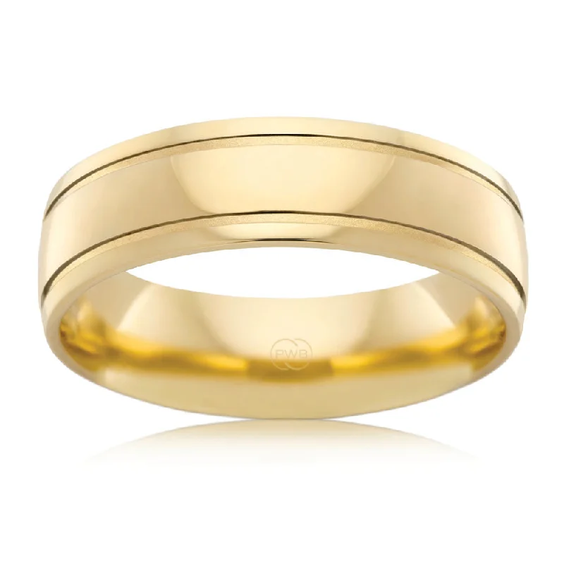 9ct Yellow Gold 6mm Half Round Ring