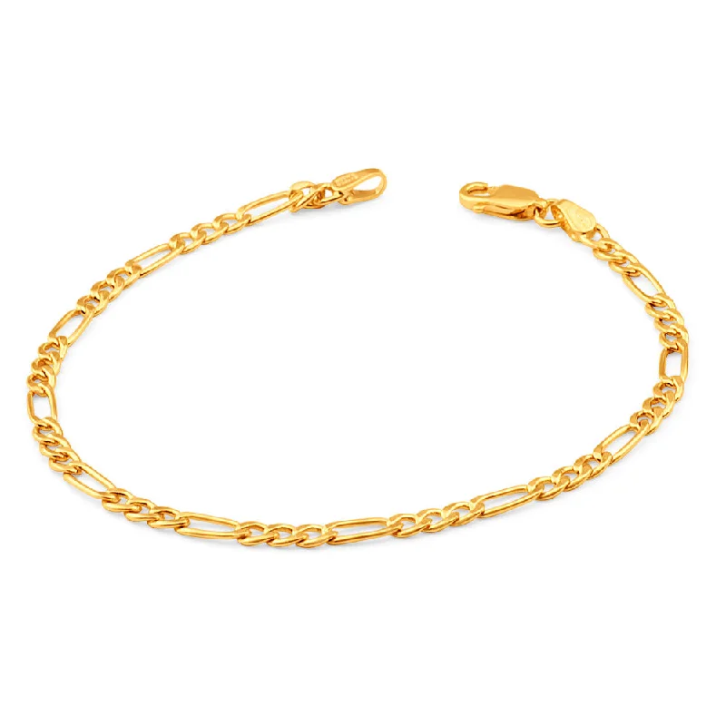 9ct Yellow Gold Copper Filled Figaro Bracelet