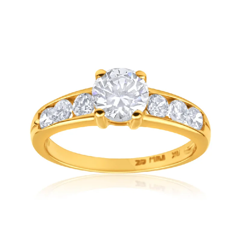 9ct Yellow Gold Cubic Zirconia Ring