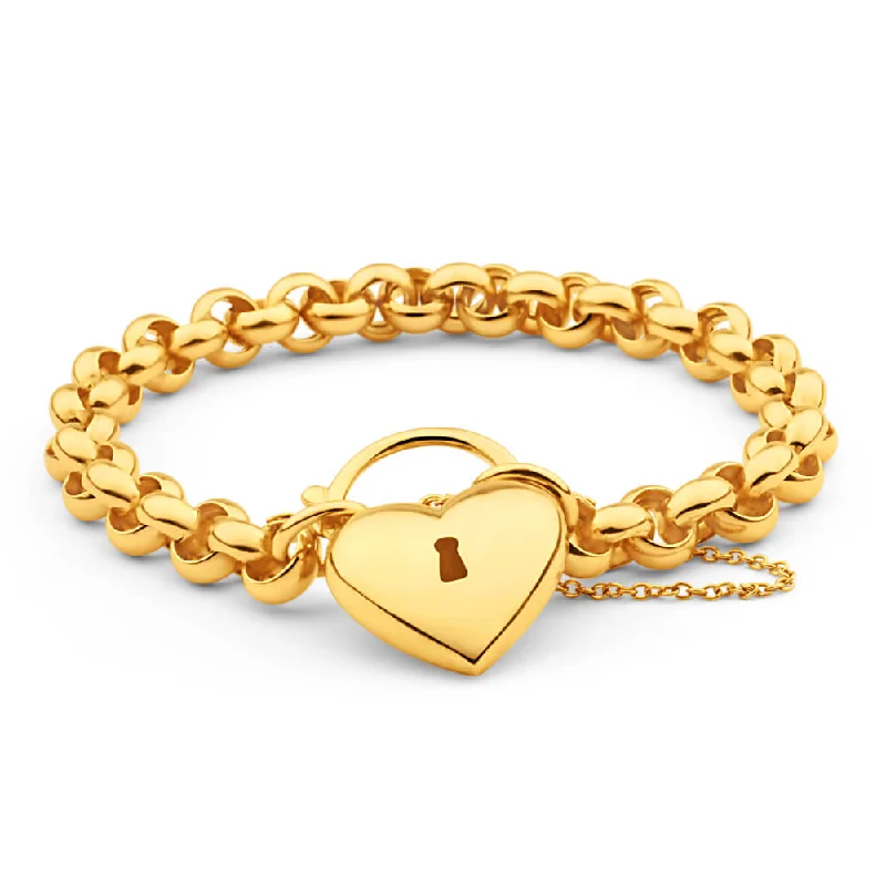 9ct Yellow Gold Silver Filled Belcher Bracelet