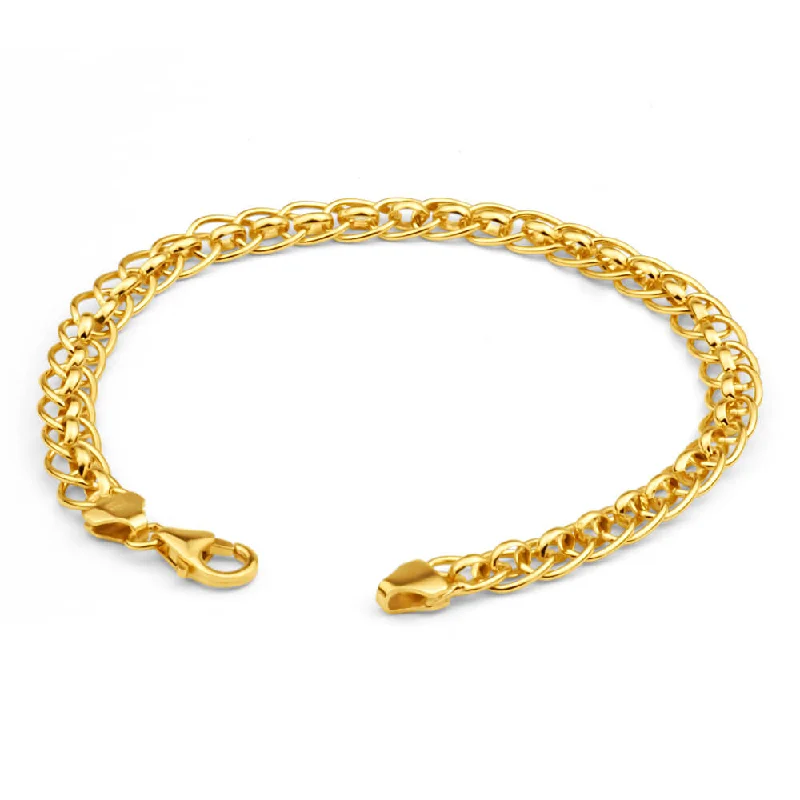 9ct Yellow Gold Silver Filled Roller Bracelet