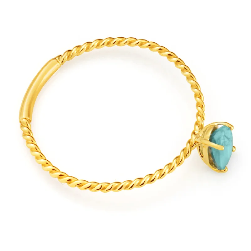 9ct Yellow Gold Turquoise Ring